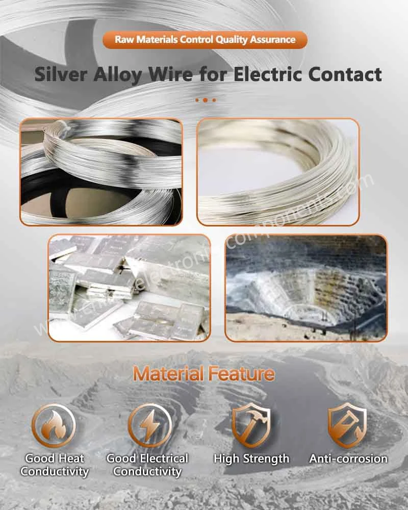 Silver Alloy Raw Material for Magnetic Electrical Contacts Silver Alloy Raw Material for Magnetic Electrical Contacts